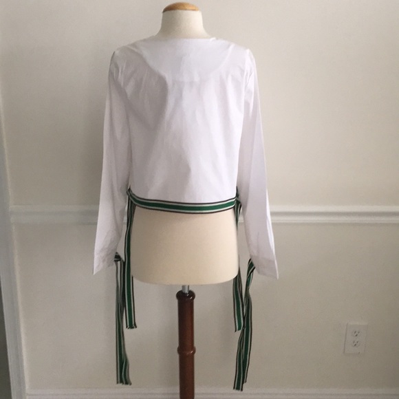 “SOLD” GREY LAB NWT -M- Fun Snap up White Top With 4 Ties - Picture 5 of 9